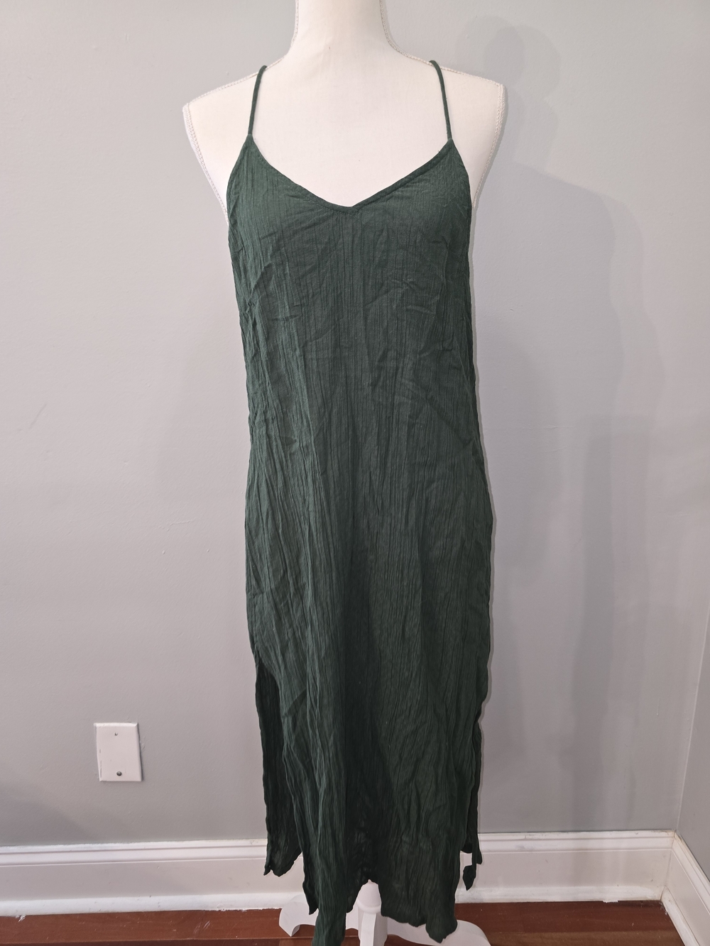 aerie Dark Green Lightweight Swim Coverup Slip Dress